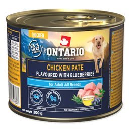 Ontario Konzerva Adult kuřecí pate s příchutí borůvek 200g