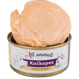 All Animals Kočkopes konzerva steak z kuřete 100g