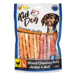 KidDog mix buvolích tyčinek s kuřecím a kachním masíčkem 8 mm/12 cm 250 g
