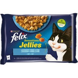 Felix Cat kapsička Sensations Multipack losos, treska v želé 4x85 g