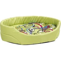 Argi Pelech pro zvířata oválný s polštářem zelený se vzorem 40 x 30 x 12 cm