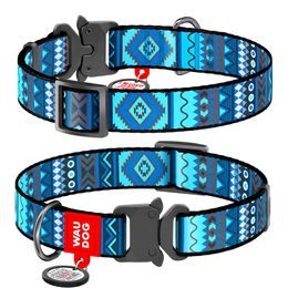 WAUDOG Obojek nylonový Ethno Blue QR fastex