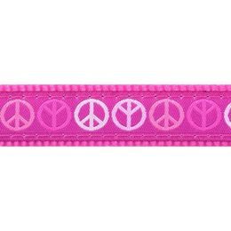 Red Dingo Vodítko přepínací 12 mm x 2 m Peace Tmavě Růžová