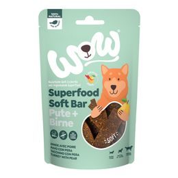 WOW Pamlsky Superfood měkké proužky Krocan s hruškou 150g