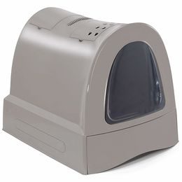 IMAC Krytý kočičí záchod s výsuvnou zásuvkou pro stelivo šedý D 40 x Š 56 x V 42,5 cm
