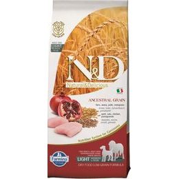 N&D ANCESTRAL GRAIN Dog LG Light-Chicken, Spelt, Oats & Pomegranate Adult Medium & Maxi 12 kg