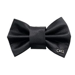 FUNKY DOG Černý saténový psí motýlek na svatbu