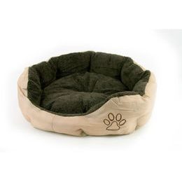 Akinu Pelech nylon & fleece kulatý s tlapkou pro psy béžový M 57x52 cm
