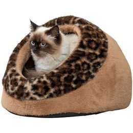 TRIXIE SOFT Edition plyšová kukaň LEO, 35 x 26 x 41 cm, hnědá/leopardí