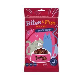 Akinu BITES & FUN Kachní stripsy pamlsek pro kočky 60 g