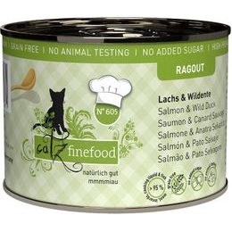 Catz finefood Konzerva CF Ragout No.605 s lososem a divokou kachnou 190 g
