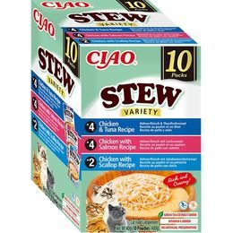 Inaba Ciao Stew kuře a ryba, hřebenatka multipack 10x40 g