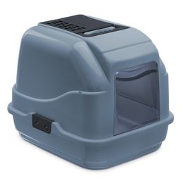 IMAC Krytý kočičí záchod z recyklovaného plastu s uhlíkovým filtrem a lopatkou modrý D 50 x Š 40 x V 40 cm