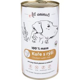 All Animals konzerva pro psy kuřecí maso mleté s rýží 1200g
