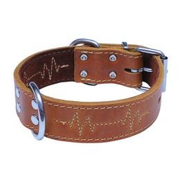 BAFPET Kožený obojek EKG přírodní