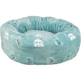 Trixie Kulatý pelíšek MIMI 50 cm motiv kočičí hlavy šalvějová LIMITOVANÁ NABÍDKA