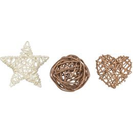TRIXIE Xmas Rattan vánoční set 3 ks ratanových hraček 5 - 6.5 cm