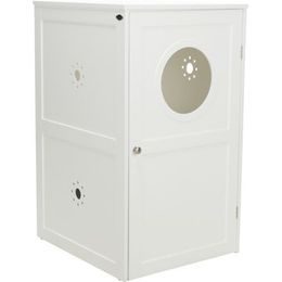 Trixie XL domek na kočičí toaletu 2 poličky MDF 53x90x58cm bílá