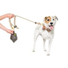 FUNKY DOG Hnědé lněné ekologické vodítko 1,2 m