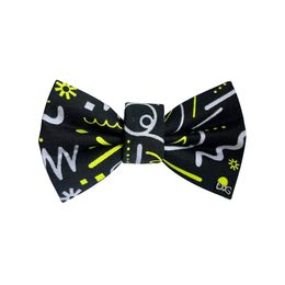 FUNKY DOG Černý psí motýlek s funky neónovým vzorem