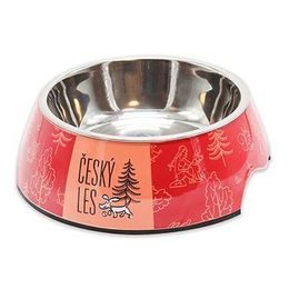Akinu ČESKÝ LES Melaminová miska s nerez vložkou šípková červená L 1200 ml