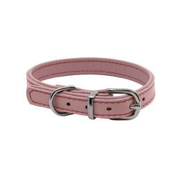 BafPet Kožený obojek DENY hladký Růžová