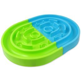 Dog fantasy Miska Bludiště zpomalovací proti hltání zeleno-modrá 40x30x4,8cm