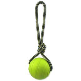 Dog fantasy Hračka EVA Foam míč s lanem plastová a plovoucí zelená 8cm