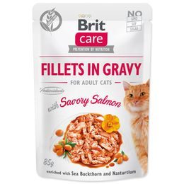 Brit Care Cat Fillets in Gravy with Savory Salmon 85g