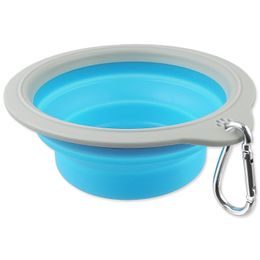 Dog fantasy Miska cestovní skládací modrá 18x6,5cm