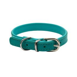 BafPet Kožený obojek DENY hladký Tyrkysová