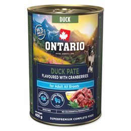 Ontario Konzerva Adult kachní pate s příchutí brusinek 400g