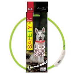 Dog fantasy Obojek LED nylon zelený 65cm