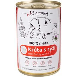 All Animals konzerva pro psy krůta mletá s rýží 400g