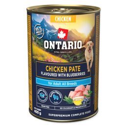 Ontario Konzerva Adult kuřecí pate s příchutí borůvek 400g