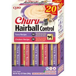 Inaba Churu Hairball tuňák&kuře multipack 20x14g