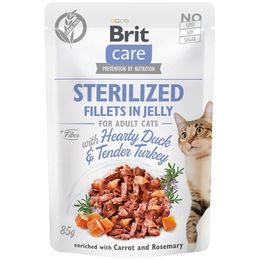 Brit Care Cat kapsička Sterilised Fillets in Jelly with Hearty Duck & Tender Turkey 85 g