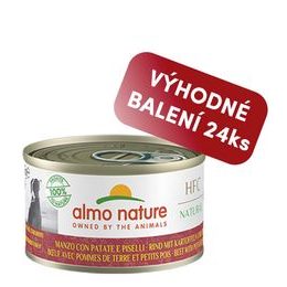 Almo Nature HFC Natural Hovězí s bramborem a hráškem 95g výhodné balení 24ks