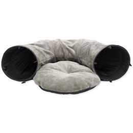 Magic Cat Tunel plyš tvar U s polštářkem šedý 95x26cm