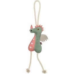 Trixie Dragon dráček na laně 55 cm hračka pro psy 100% pravá kůže/lano zelená
