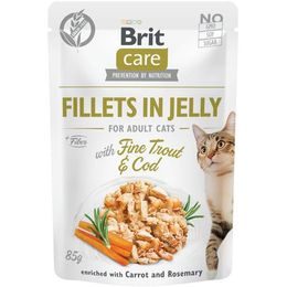 Brit Care Cat kapsička Fillets in Jelly with Fine Trout & Cod 85 g