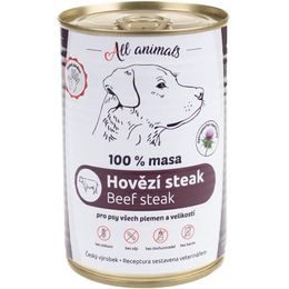 All Animals konzerva pro psy hovězí steak 400g