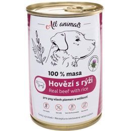 All Animals konzerva pro psy hovězí mleté s rýží 400g