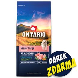 Ontario Krmivo Senior Large Chicken & Sweet Potatoes 2x12kg+Barel ZDARMA