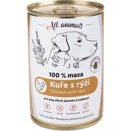 All Animals konzerva pro psy kuřecí maso mleté s rýží 400g