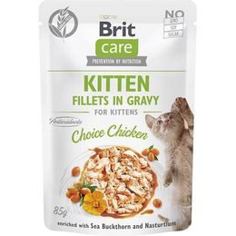 Brit Care Cat kapsička Fillets Gravy Kitten Choice Chicken 85 g