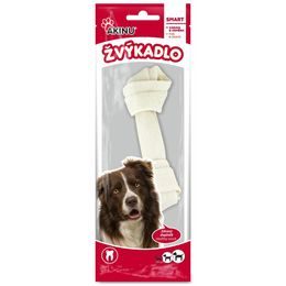 Akinu Uzel z bůvolí kůže palmsek pro psy bílý žvýkací 15 cm 1 ks