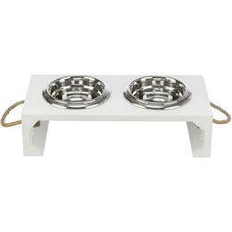 Trixie BE NORDIC bar s miskami 2x0,4 l/ø 14 cm MDF/nerez bílá