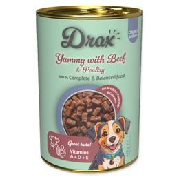 Drax Konzerva Adult s hovězím a drůbežím 415g