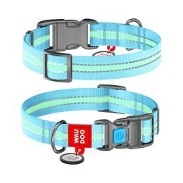 WAUDOG Obojek nylonový Glow modrý QR